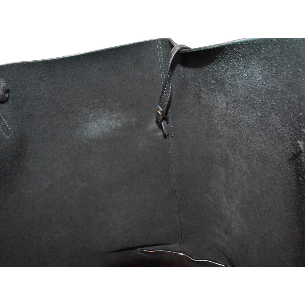 SAINT LAURENT Sac Shopping Black Leather Tote Bag Fits documents work mothers - Picture 7 of 7